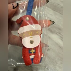 LV Santa Claus Leather Keychain/ bag charm